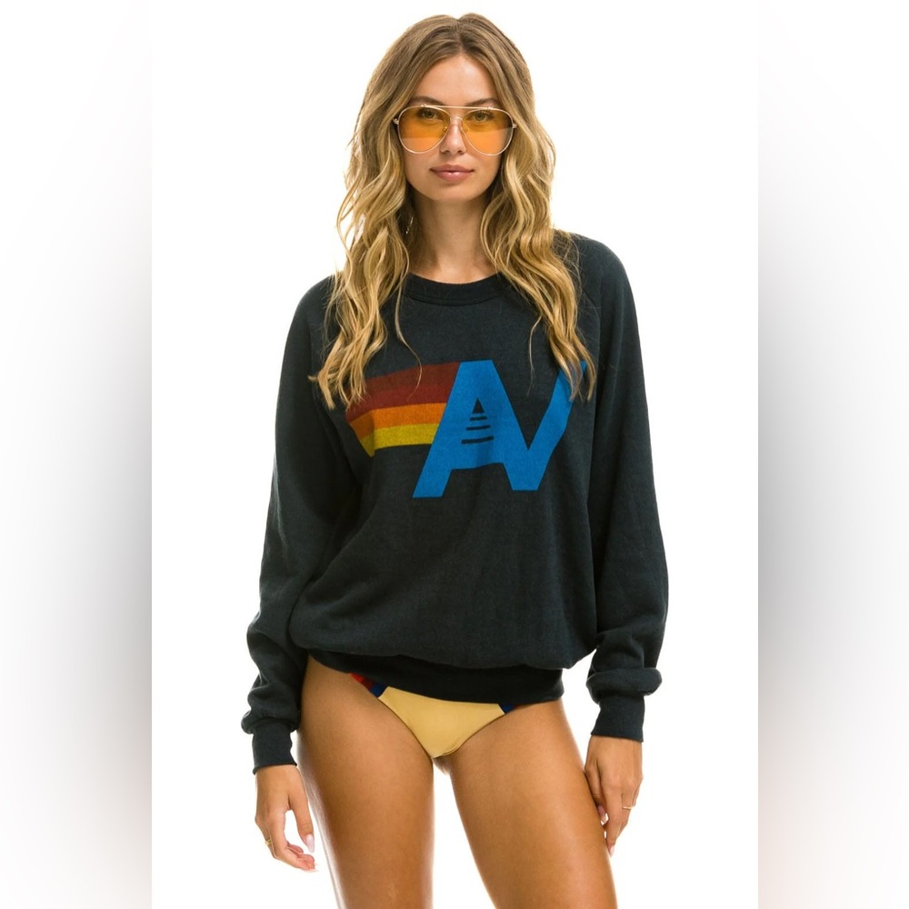 Aviator Nation Logo Sweatshirt- Charcoal